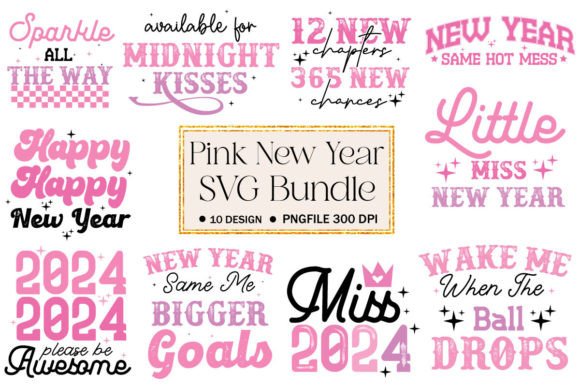 Pink New Year SVG Bundle: A Designer's Review for Embroidery