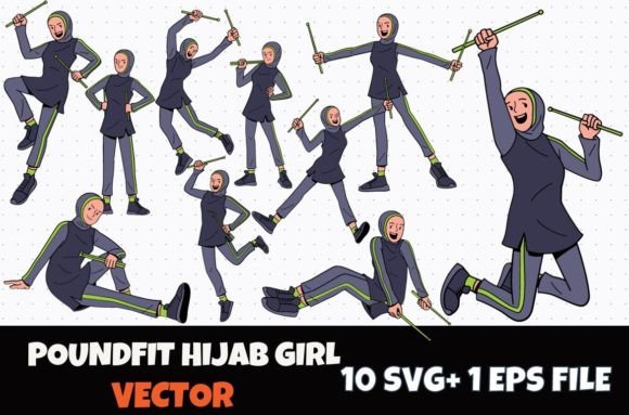 Review: 10 Poundfit Hijab Woman Cartoon SVG for Embroidery