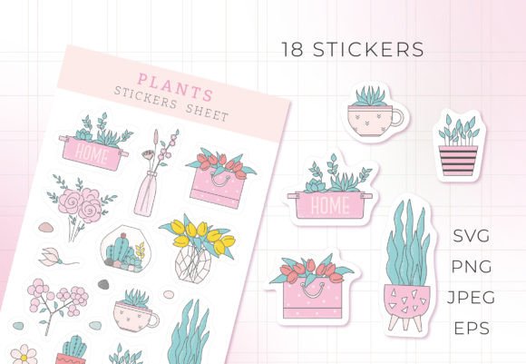 Review: Stickers Sheet PLANTS Svg for Embroidery Projects