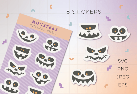 Stickers Sheet MONSTERS: A Designer's Review for Embroidery